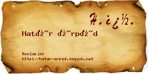 Határ Árpád névjegykártya